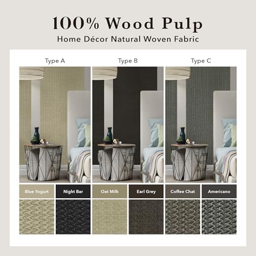 GoDear Design Black Grasscloth Wallpaper, Coffee Chat - Image 4