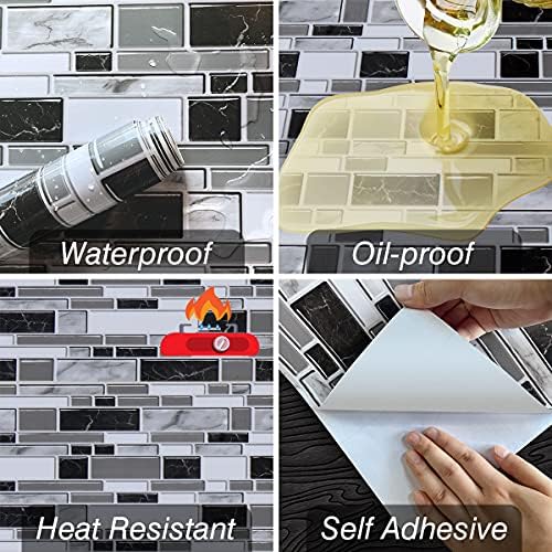 Livebor Kitchen Peel and Stick Wallpaper Backsplash Wallpaper11.8” x 118.1” - Image 4