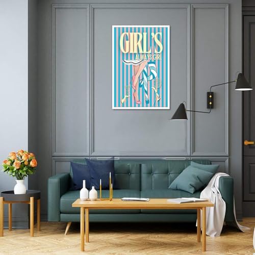 Trendy Always Girls High Heels Poster Funny Cocktail Disco Ball Canvas Wall Art - Image 3