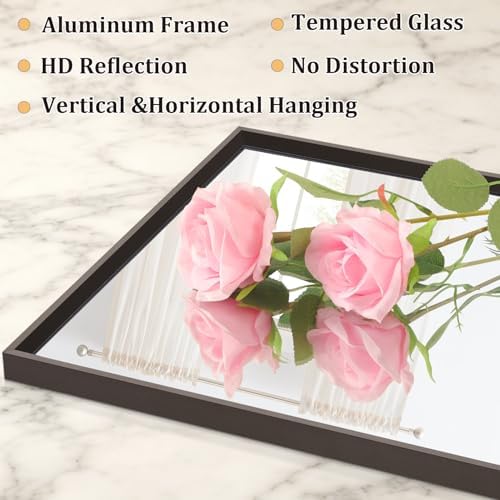 AAZZKANG Rectangular Metal Frame Mirror 26"x18" Retro Bathroom Bedroom Wall - Image 3