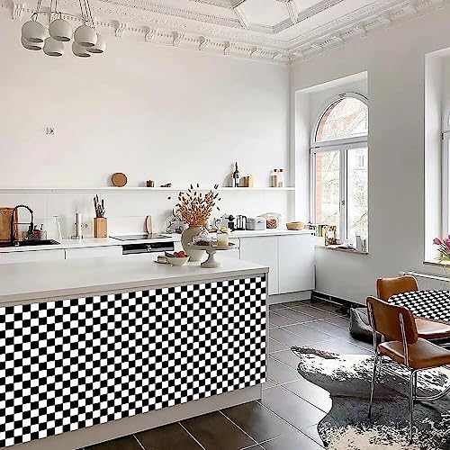 Black and White Contact Paper Checkered Peel and Stick Wallpaper Self Adhesive - Image 5