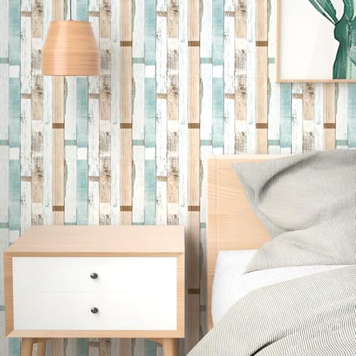 Yun-aeon Natural Wood-Light Blue Contact Paper Peel and Stick Wallpaper - Image 4
