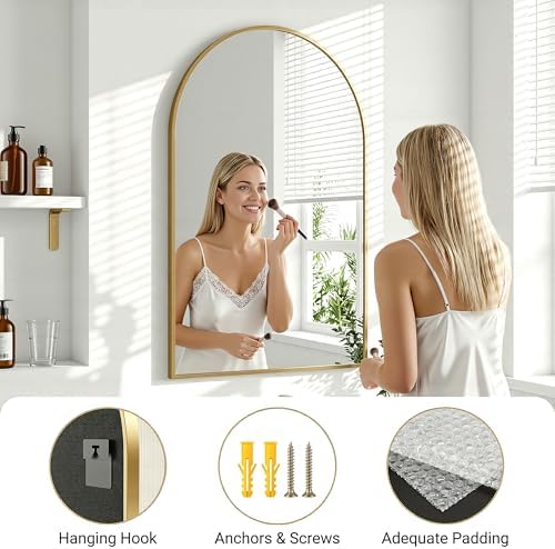 Antok Arched Bathroom Mirror, Vanity Mirrors - Image 7