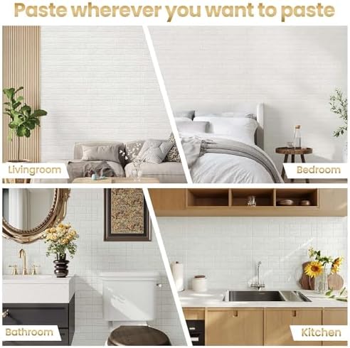 Faux Brick Wall Panels Peel and Stick Tile - Image 4