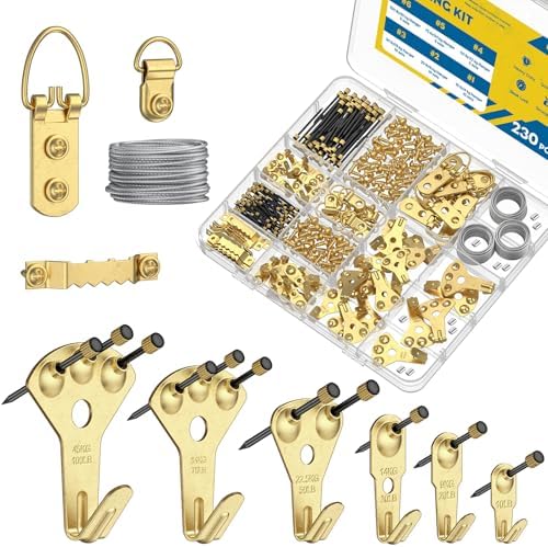 Uniclife 230 Pcs Heavy Duty Picture Hanging Kit, Picture Hanging Hooks by UnicLife