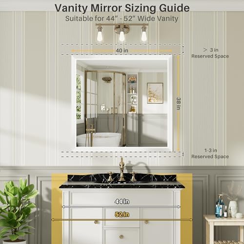 Briivue Bathroom Wall Mirror, 40x38 Inch - Image 2