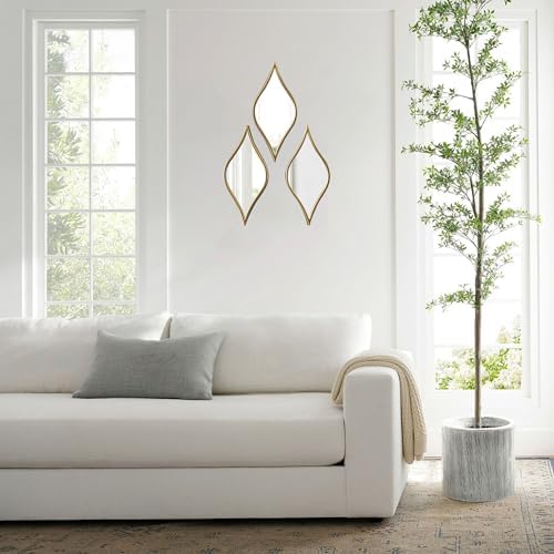 Decorative Tear Drop Gold Mirror Wall Decor 6 X 15 Inch - Image 5