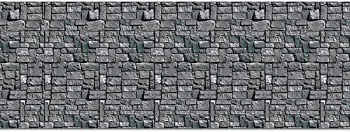 Beistle Brick Stone Wall Backdrop, 4’ x 30’ – Medieval Party Decorations by Beistle