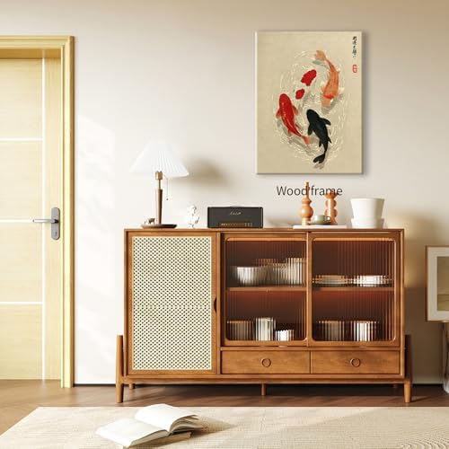 Japanese Koi Fish Canvas Poster Trendy Animal Aesthetic Wall Art 12x16 inch - Image 4