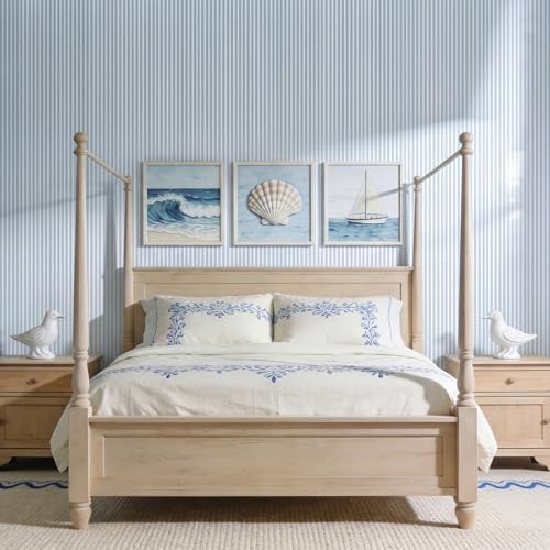 Colarr Blue Striped Peel and Stick Wallpaper 17'' x 118'' Contact Paper - Image 4