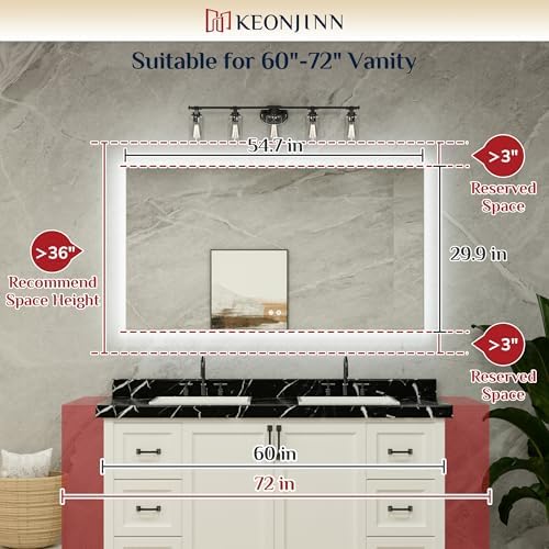 Keonjinn 55" x 30" LED Bathroom Mirror - Image 2