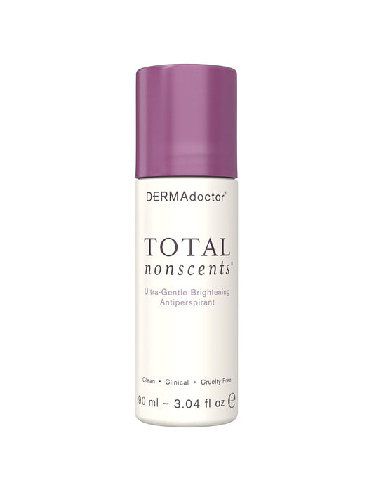 DERMAdoctor Total NonScents Ultra-Gentle Illuminator Antiperspirant Sensitive Skin. Unscented, Clinical Strength Antiperspirant for Men & Women; Hypoallergenic Roll On Deodorant - 3 oz