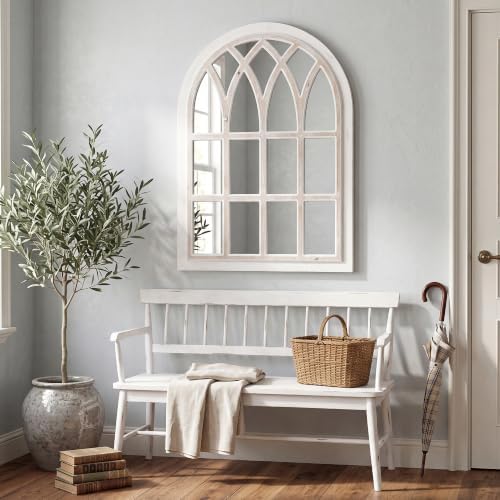 Farmhouse Window Pane Mirror, Large Decorative White Wall Mirror - Image 7