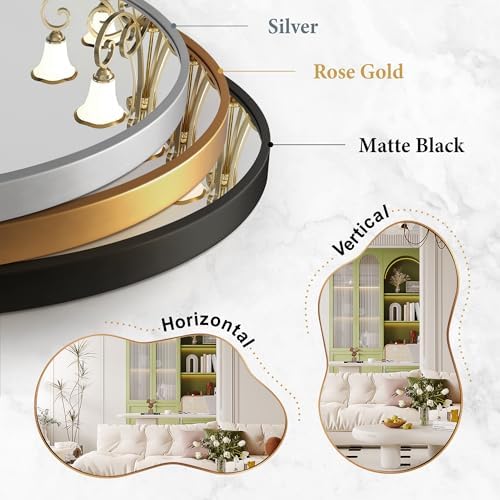 Bathroom Mirror for Over Sink-Gold Home Decor Wall Mirror 20"x 36" Single - Image 5