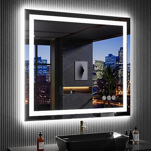 LOAAO 40"X36" RGB LED Bathroom Mirror by LOAAO
