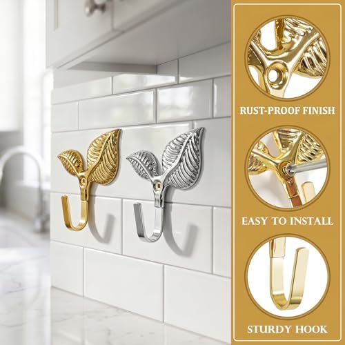 8pcs Iron Leaf Wall Hooks - Image 4