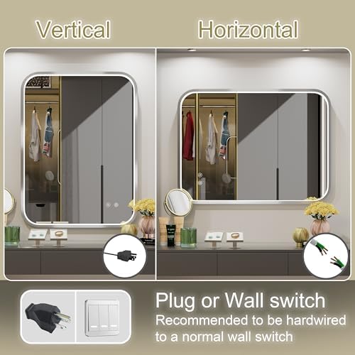 24"x32" Silver LED Bathroom Mirror - Image 4