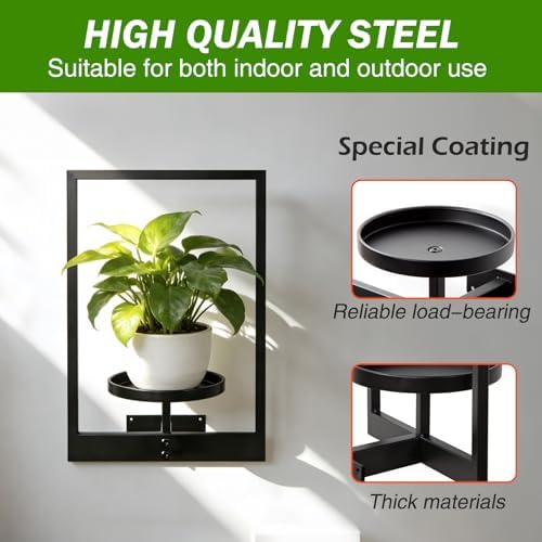 Picture Frame Wall Planters Set of 3, Modern Metal Hanging Shelves - Image 2
