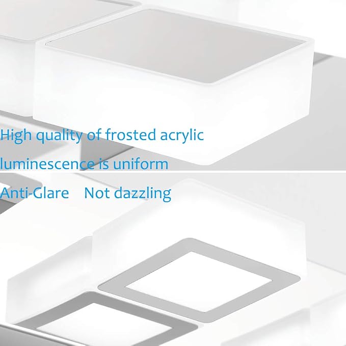 Ralbay Modern LED Chrome Vanity Light Acrylic Stainless Steel - Image 6