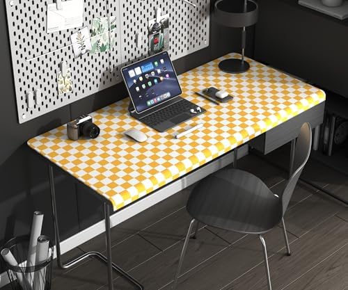 OSECAGE Peel and Stick Wallpaper Orange Checkered Contact Paper 17.7"x197" - Image 7