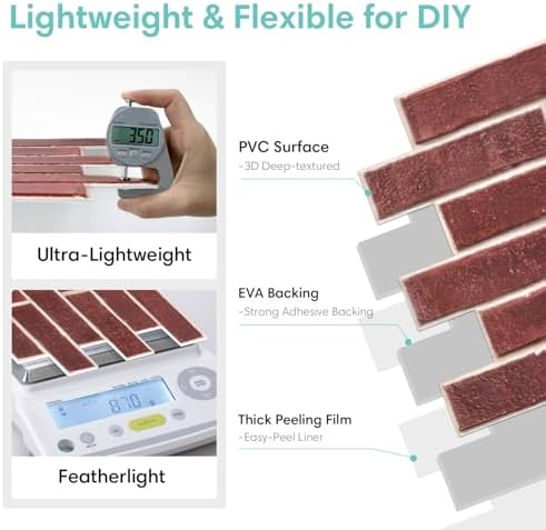 Commomy 3D Faux Brick Peel and Stick - Image 4