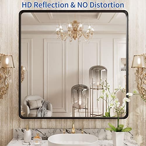WEER Black Bathroom Vanity Mirror 36X36 Inch - Image 2