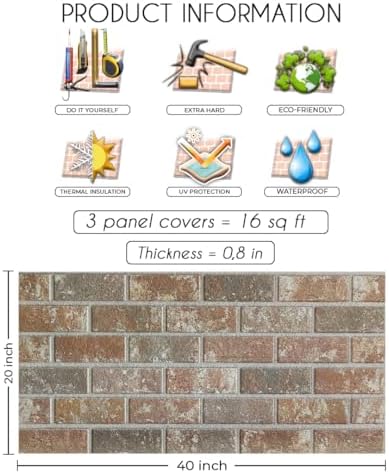 IZODEKOR 3D Wall Panels Brick Effect - Image 2