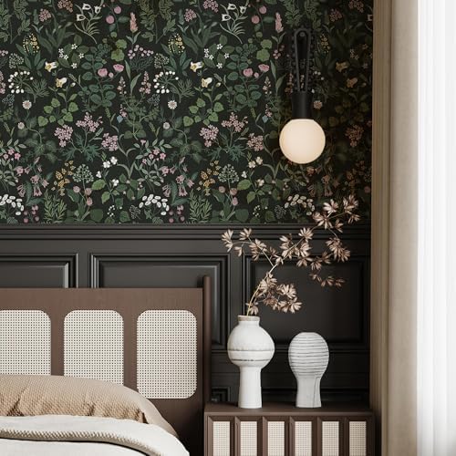 Dimoon 17.3''x236.2''Peel and Stick Wall Paper Floral Wallpaper Wall Art Renter - Image 5