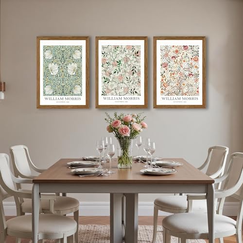 William Morris Classic Wall Art Green Pink And White Floral Picture 16x24in - Image 5