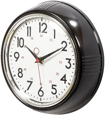 4 Pack Kiera Grace Retro Decorative Analog Round Wall Clock, 9.5" D x 2" W - Image 3