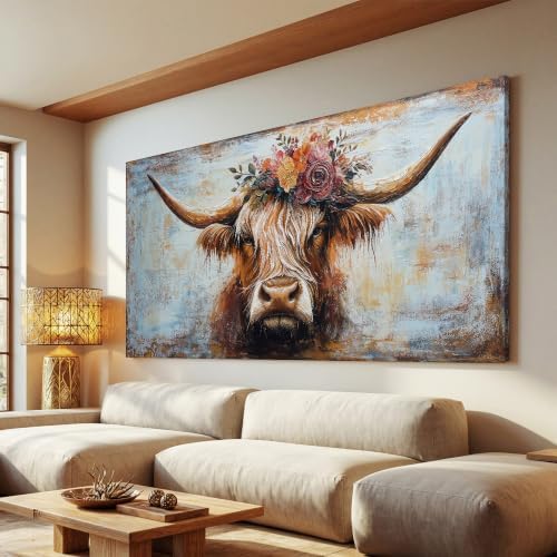 Canvas Wall Art Decor Canvas Art Wall Decor Highland Cow Wall Art Prints Wall by TQJYILUFAART