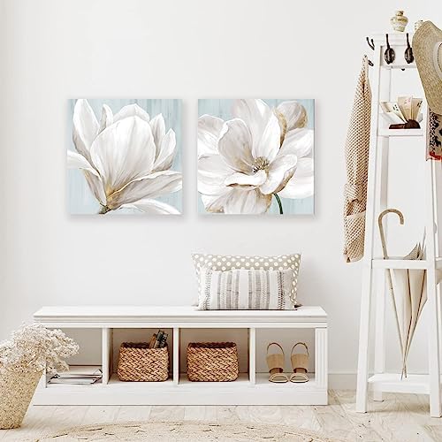 SEVEN WALL ARTS White Magnolia Wall Art Flower Artwork Floral Canvas Paintings - Image 6