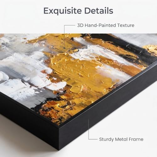 Large 3D Textured Black and White Abstract Wall Art - Image 2