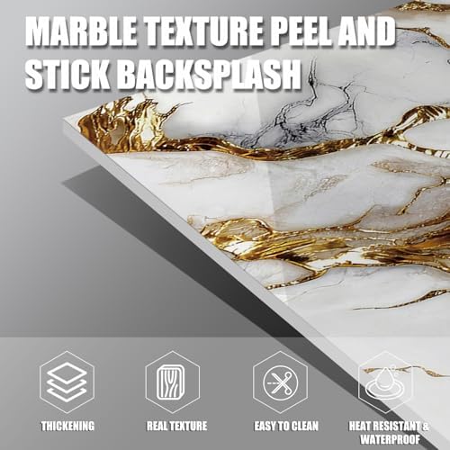 Marble Peel and Stick Backsplash 23.6 x11.8 in - Image 3