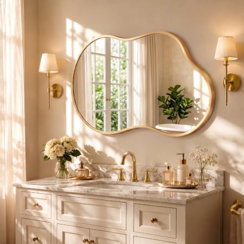 Bathroom Mirror for Over Sink-Gold Home Decor Wall Mirror 20"x 36" Single by Dorlicecass