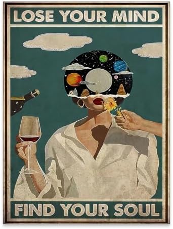MWZUPQ Lose Your Mind Find Your Soul Posters Maximalist Wall Art Retro Mid by Unknown