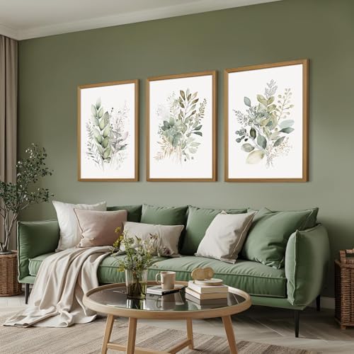 Joocrise Wooden Frame Watercolor Botanical Wall Art Boho Floral Canvas Wall - Image 5