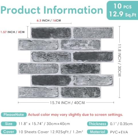 Commomy 3D Wall Panels Peel and Stick Faux Brick - Image 5