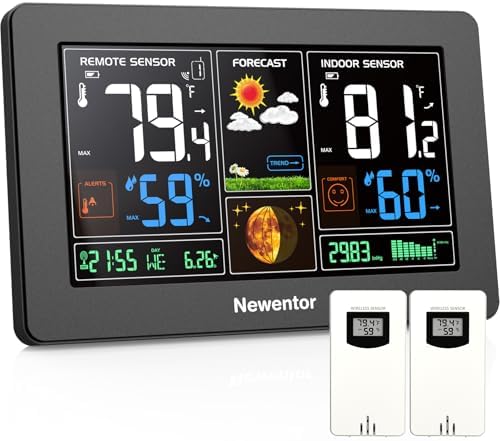 Newentor Weather Station Wireless Indoor Outdoor Thermometer by Newentor