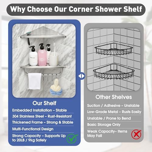 Shower Corner Shelf, Grout in Bathroom Shower Shelf - Image 7