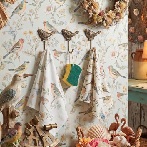 Hicarer 3 Pcs Cast Iron Bird Antique Gold Wall Hooks - Image 3