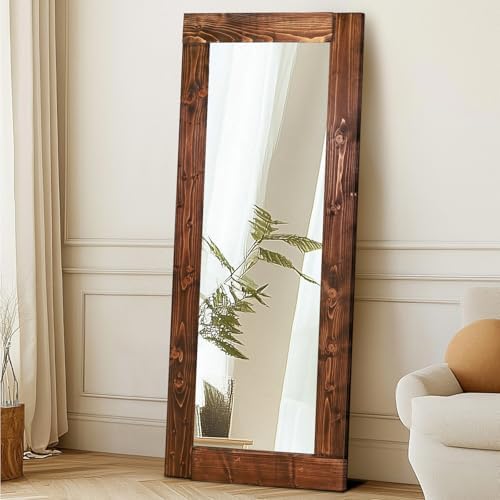 58x24in Full Length Mirror, Solid Wood Convex Frame - Image 7