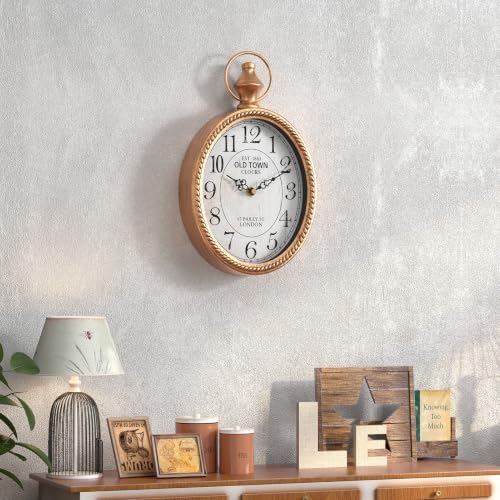 Menterry Small Retro Oval Wall Clock Antique Old Design - Image 2