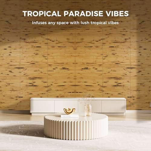 OUZUGIE 2 Pack 96x24 Inch Natural Bamboo Wall Panel - Image 3