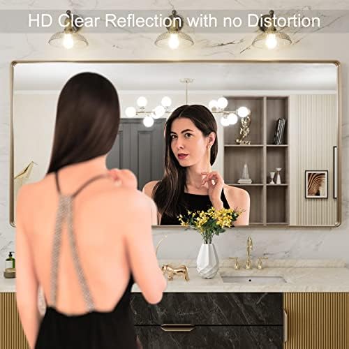 LOAAO 72"X36" Gold Bathroom Mirror - Image 2