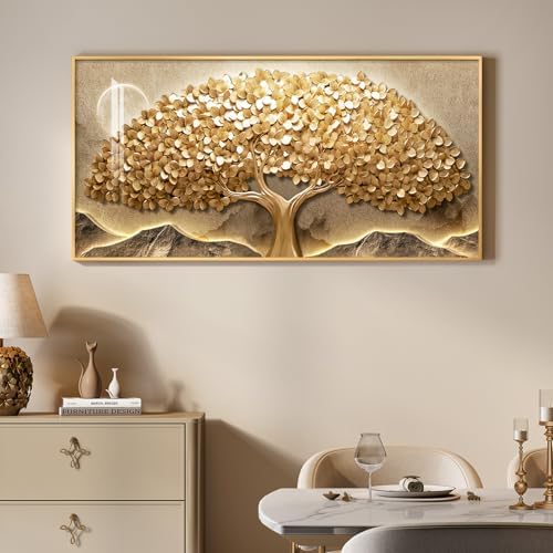 Large Framed Modern Gold Tree of Life Wall Art - Image 4