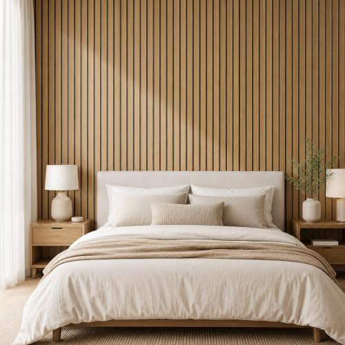 Peel and Stick Slat Wall Panels, 3D Faux Wood Grain PVC Panels - Image 3