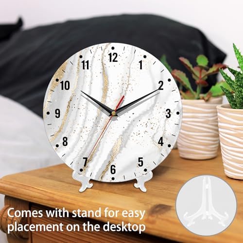 SPUNKER Clock for Bedroom, Abstract Kitchen Clocks Wall Battery Operated - Image 3