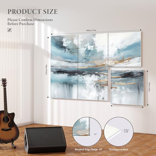 JBER 6 Pack Art Acoustic Panels 72" x 48", Lake of the Sky - Image 2