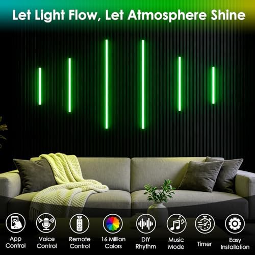 Smart RGB Slat Wall Lights 6PCS WiFi Wall Panel Lights - Image 5